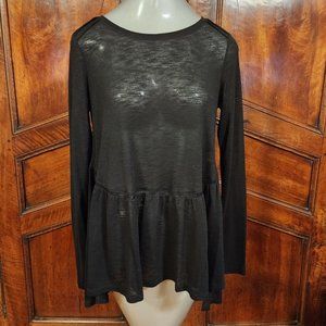 GORGEOUS Black Long Sleeve Tunic Top Size S